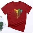 thumbnail image 3 of Otvok Womens Short Sleeve Tops Rainbow Moon Heart Print Casual Round-Neck Blouse T-Shirt, 3 of 6