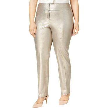 Alfani Plus Size Metallic Pants Matte Gold 24W