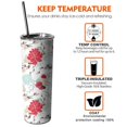 thumbnail image 6 of 20oz Pioneer Flower Floral Print Pattern Skinny Tumblers Stainless Steel Tumbler with Lid and Straw,Vacuum Insulated Double Wall Travel Tumbler Cups with Cleaning Brush for Coffee,Tea, 6 of 6