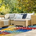 thumbnail image 3 of Leick Home Talipot Bright Palm 6'7" x 9'6" Rectangle Indoor/Outdoor Area Rug, 3 of 19