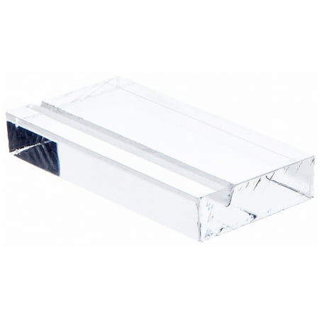 Plymor Clear Acrylic Block with Sign Display Holder Slot, 3" W x 1.5" D x .5" H (3 Pack)