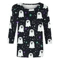 thumbnail image 5 of jobturf Halloween Shirts for Women Girls Novelty Graphic Blouses Ghost Pumpkin Tee Tops Spooky Season Festival Costumes, 5 of 5
