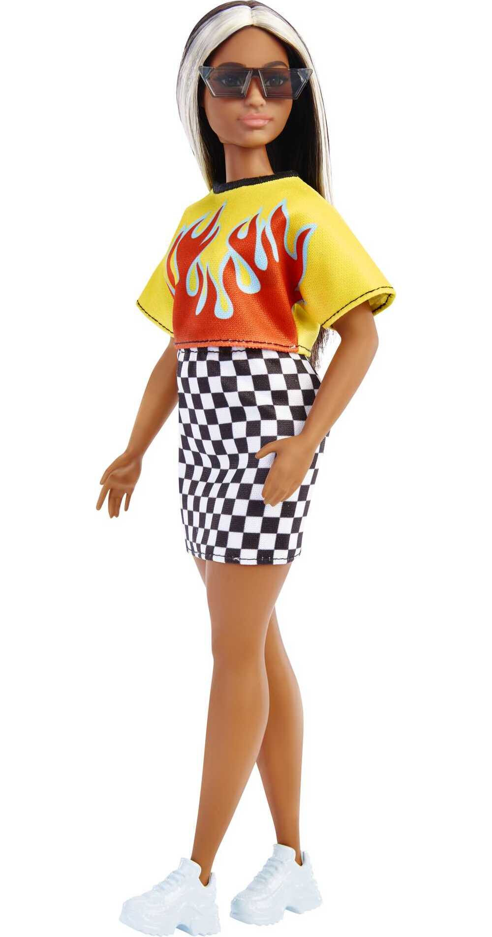 Barbie Fashionistas Doll #179, Curvy with Long Highlighted Hair in Crop ...