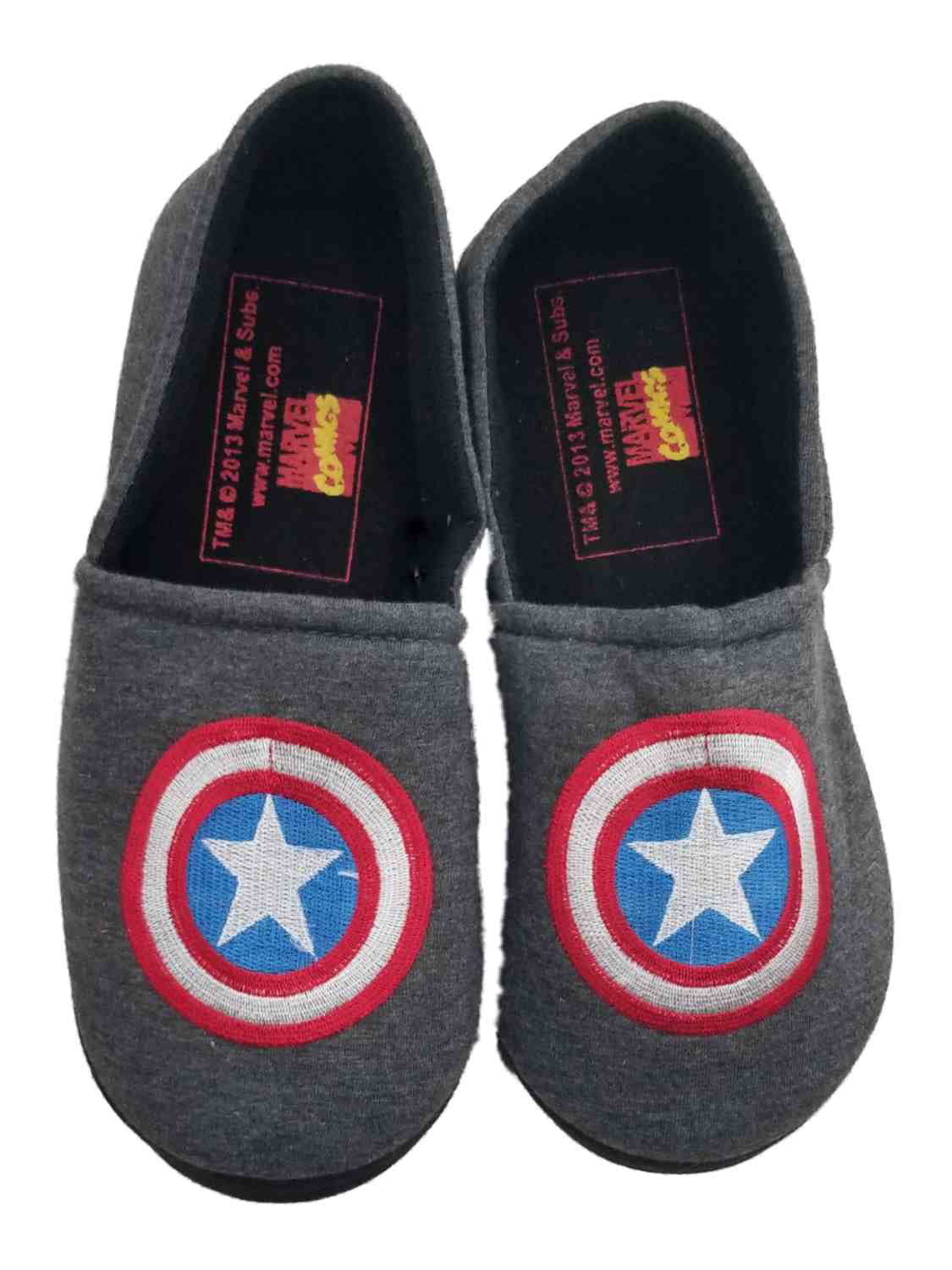Mens UK 7-12 Captain America Marvel Mule Slippers Non Slip Sole Avengers Slides 
