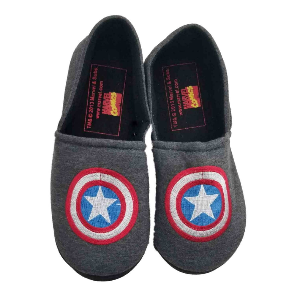 Marvel Mens Grey Captain America Marvel Comics Slippers