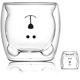 thumbnail image 1 of Tazas de café, vasos de té, vasos para beber, vasos de café, vasos aislantes de doble pared, taza de café, taza de oso y gato (oso feliz) Adepaton MZQ-0554-2, 1 of 7