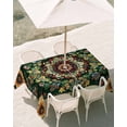 thumbnail image 3 of 60x84 Inch Outdoor Tablecloth with Umbrella Hole Zipper Rectangle Boho Flower Rectangular Tablecloths Outside Waterproof Bohemian Gorgeous Patterns Ethnic Bohemian Patio Table Cover for Picnic Party, 3 of 8