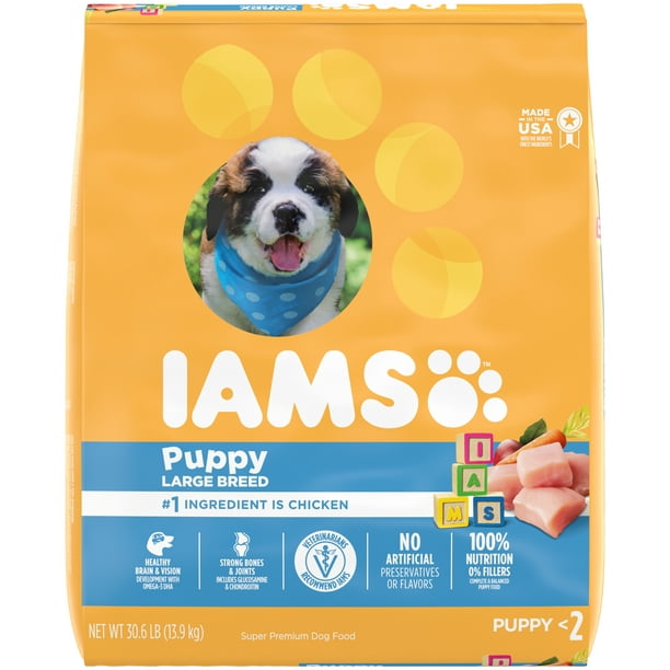 transmissie Berucht Aarzelen IAMS Smart Puppy Large Breed Dry Puppy Food with Real Chicken, 30.6 lb. Bag  - Walmart.com