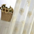 thumbnail image 5 of VOGOL 2 Pieces Faux Linen Sheer Curtains, Exquisite Embroidered Beige Floral Pattern Window Drapery for Kid's Room Flat, 52"x63", Rod Pocket, 5 of 7