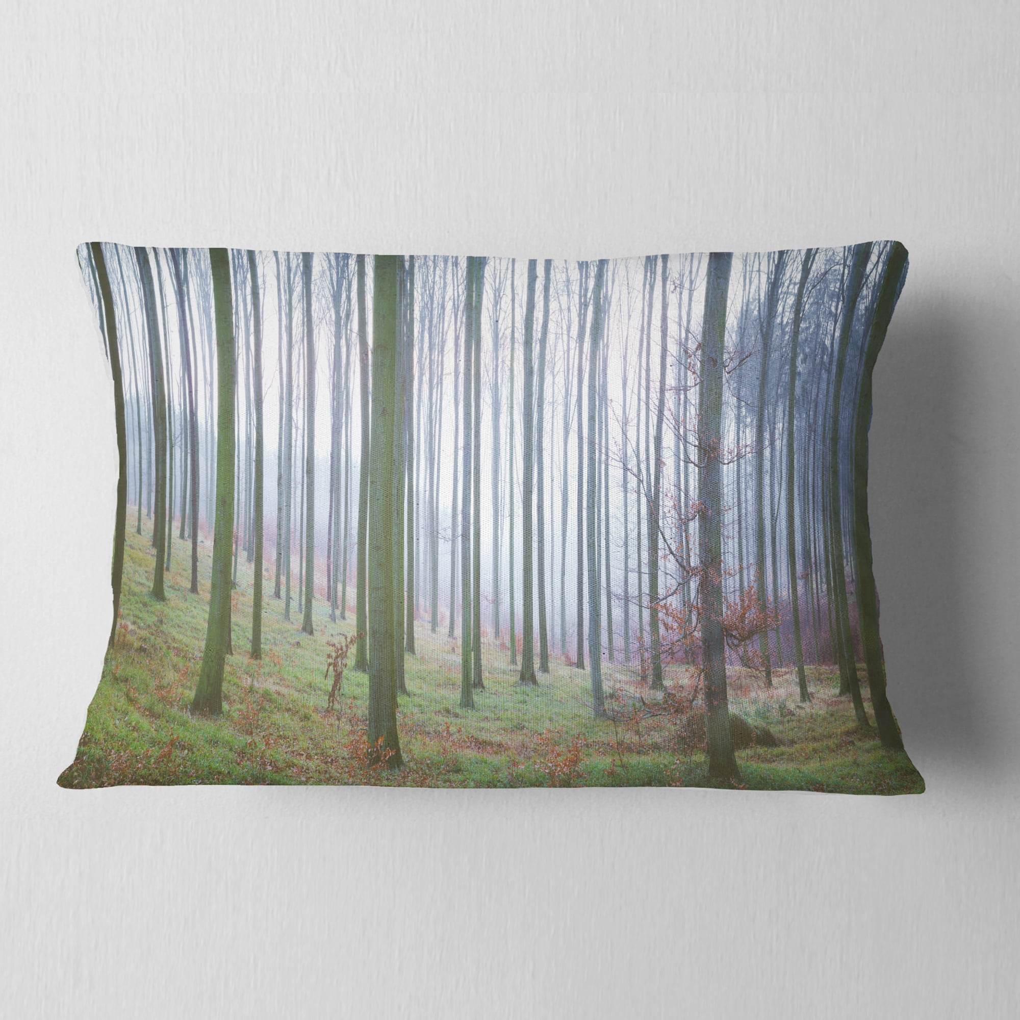 Designart 12" x 20" Green Polyester Throw Pillow