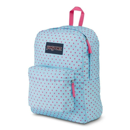 JanSport - SuperBreak Backpack (Blue Topaz / Lipstick Kiss Dot-O-Rama ...