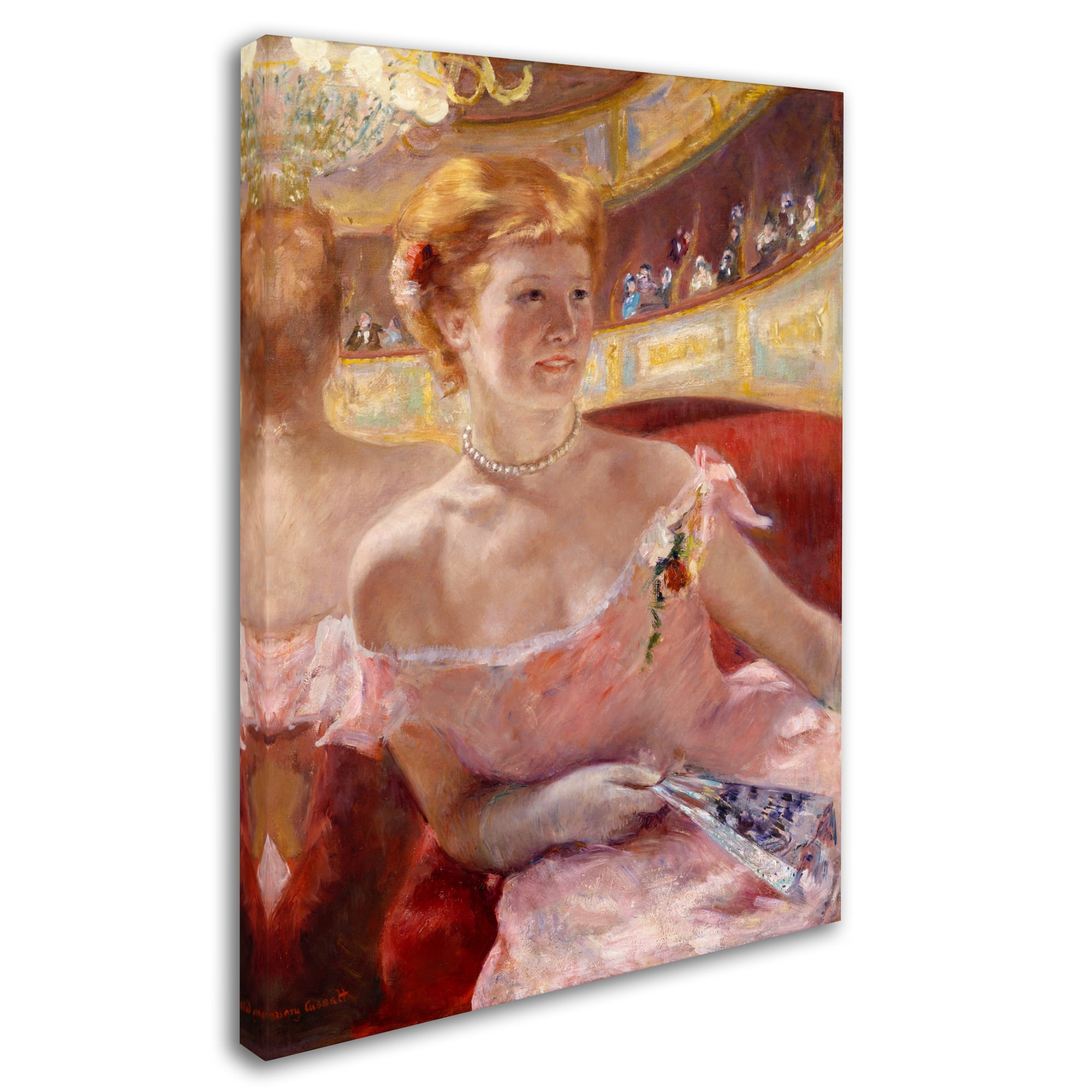 Cassatt 'Woman With A Pearl Necklace In A Loge' Canvas Art