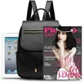 thumbnail image 4 of Backpack Mini Backpack PU Leather Ladies Rucksack Shoulder Bag Purses Backpack (Black), 4 of 9