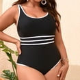thumbnail image 2 of LOPECY-Sta One Piece Swimsuit for Plus Women Tummy Control Color Block Stripes Bathing Suit Full Coverage Swimwear Adjustable Straps One Piece Swimsuit, 2 of 9