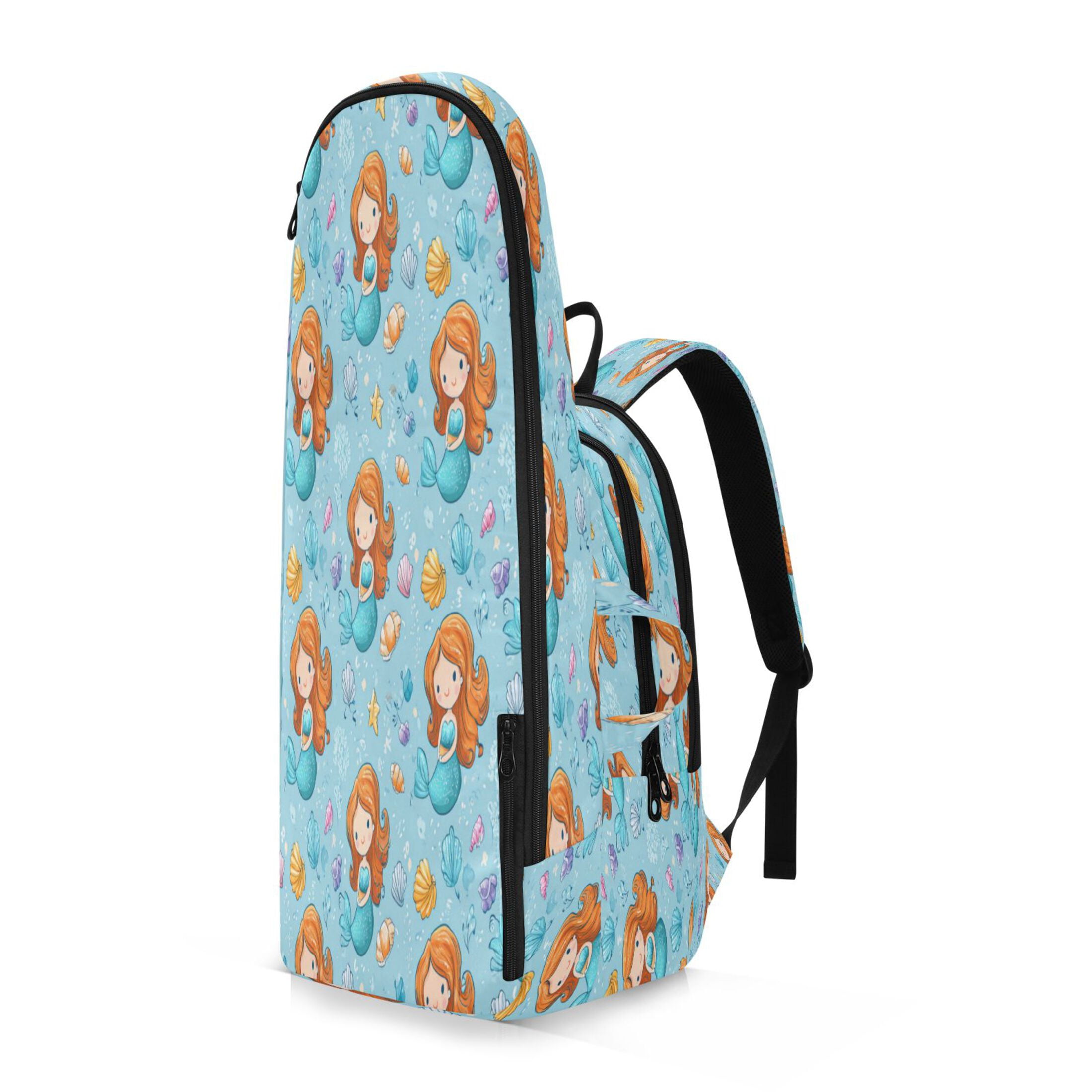 2 Racquet Holder Tennis Backpack Tennis Racket Covers Gym Bags Little Mermaids and Seashells