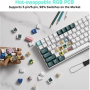 RK ROYAL KLUDGE RK96 RGB Limited Ed, 90% 96 Keys Wireless Triple Mode BT5.0/2.4G/USB-C Hot Swappable Mechanical Keyboard w/Wrist Rest, Software Support & Massive Battery, RK Yellow Switch