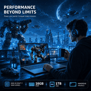 Gaming Laptop 15.6 FHD , AMD Ryzen 7 5825U, 16GB RAM, 1TB SSD, Windows 11PRO, Graphite, Backlit KB, Gray