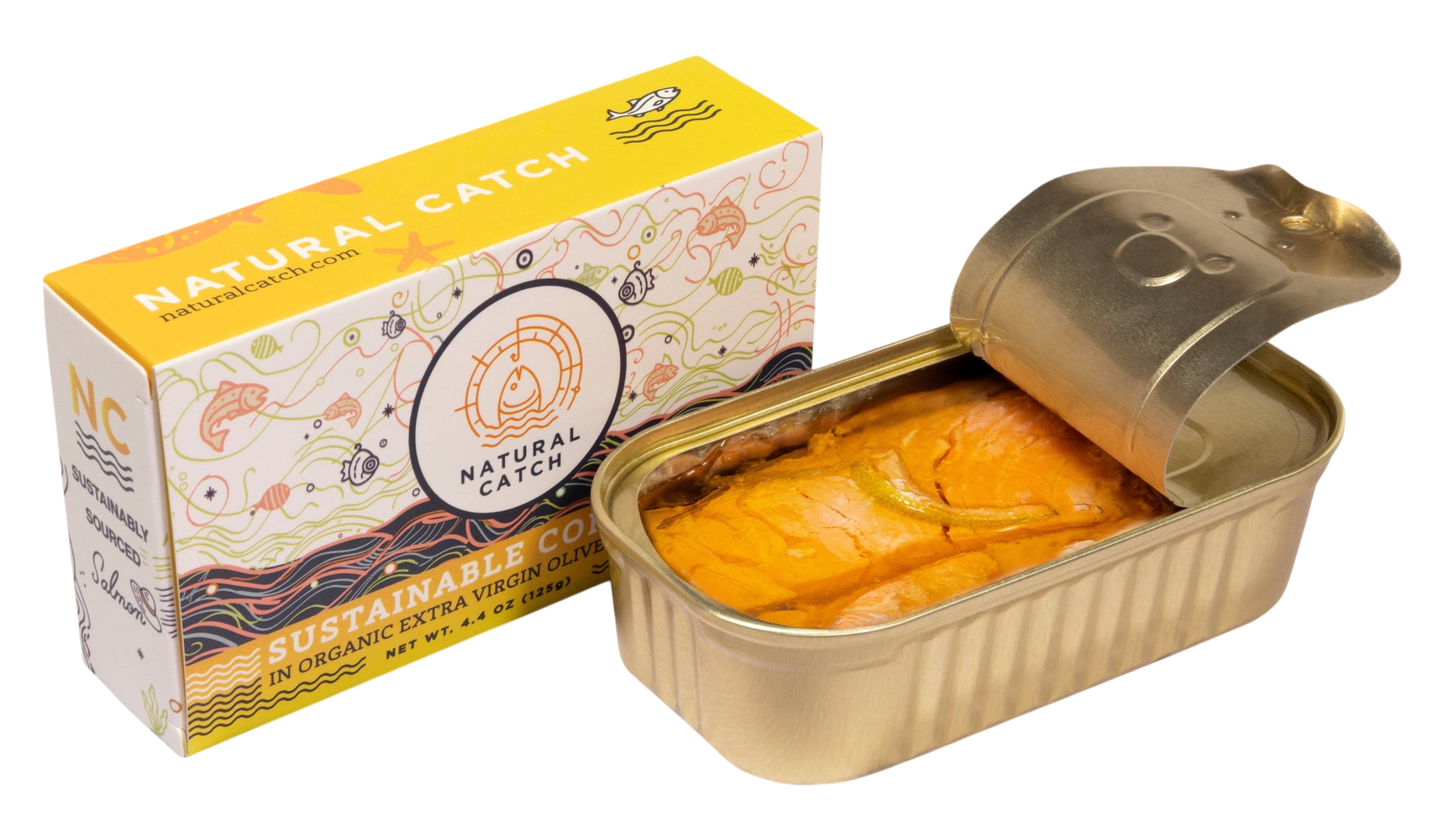 Natural Catch Coho Salmon with Lemon in Organic Extra Virgin Olive Oil 4.4 oz