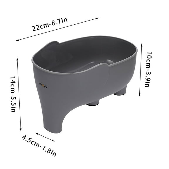 JeashCHAT Sink Strainer Colander , Cute Elephant Shape Drain Basket Sink Filter Basket for Kitchen, Wash Vegetables and Fruits, Drain Cooked Pasta Noodle (Gray)