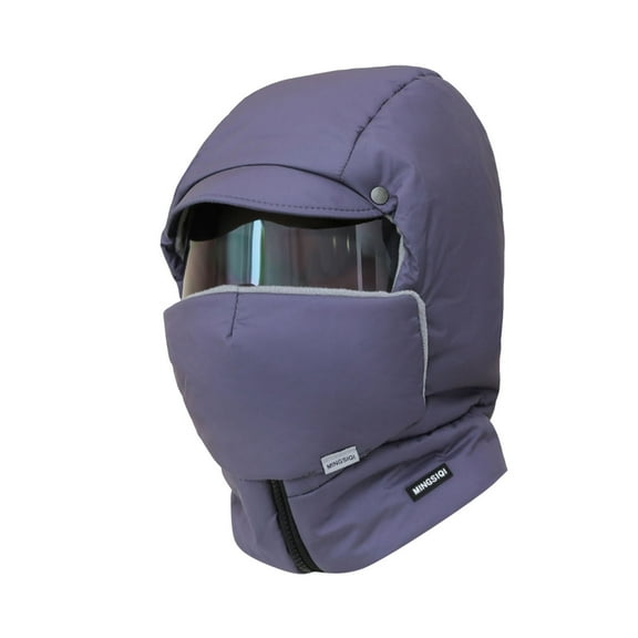 Windproof Full Cover Ski Cap with Glasses for Men Women - Thermal Thick Winter Hat for Outdoor Riding Camping Snow Sports