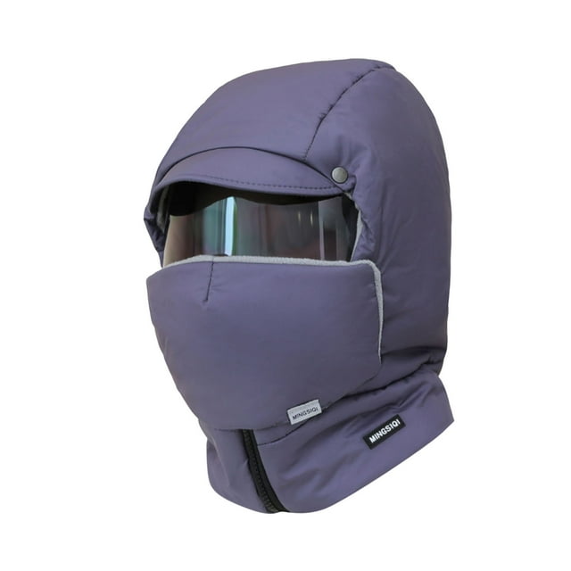Winter Outdoor Windproof Full Coverage Glasses Compatible Ski Cap for Men Women | Thermal Thick Winter Hat with Full Face Coverage and Glasses Compatible Design for Camping and Cold Weather