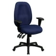 thumbnail image 2 of High Back Navy Fabric Ergonomic Swivel Office Chair with Adjustable Arms, 2 of 12