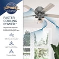 thumbnail image 5 of Hunter 44 inch Indoor Ceiling Fan with LED Lights - Ceiling Fan with Pull Chain, For Bedroom, Living Room, or Kitchen, Low Profile Mount, No Remote, 5 Blades - Hartland 50653, Matte Silver, 5 of 15