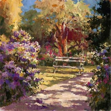 Tangletown Fine Art Park Bench by Brent Heighton Poster Frame - 20 x 20 x 1.5 in.
