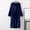 Navy, variant on Women Hooded Plush Robe Soft Fluffy Fleece Long Robes Thicker Warm Spa Bathrobe With Hood