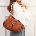 thumbnail image 5 of Vintage Shoulder Bag Adjustable Strap Gift Multipurpose PU Leather Clutch Purses Brown, 5 of 8