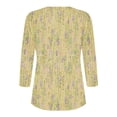 thumbnail image 4 of Fiudx Ropa de Mujer Blusa de Manga 3/4 a La Moda para Mujer, Camiseta Estampada, Top Informal, 4 of 5