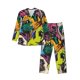 thumbnail image 1 of Fotbe Colorful Pug Pijama de Hombre con Estampado de Manga Larga, Conjunto de 2 Piezas, Ropa de Dormir Suave y Cómoda con Bolsillos-Small, 1 of 7