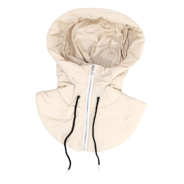Gorro con capucha para cuello falso, cómodo y resistente al viento, ideal para citas en vacaciones. Blanco