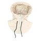 thumbnail image 1 of Gorro con capucha para cuello falso, cómodo y resistente al viento, ideal para citas en vacaciones. Blanco, 1 of 6