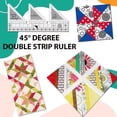 thumbnail image 3 of Creative Ruler Grids 45 Degree Double Strip Ruler Non-Slip Triangle Cutting Guide For Sewing, 3 of 5