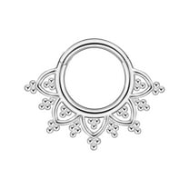 FANSING 16g Surgical Steel Septum Rings 8mm Lotus Septum Jewelry with Beaded balls Helix Piercing Jewelry 16 Gauge