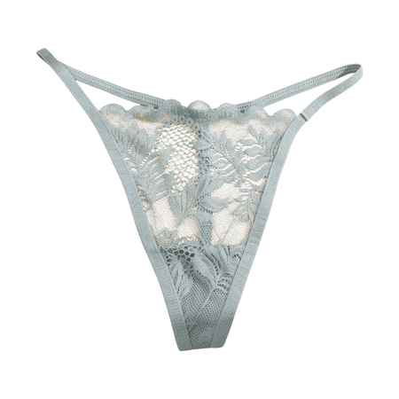 Fulorrnie Women s Lace Low Rise Thong Panties Sexy Comfortable Underwear Breathable for Everyday Wear  Grey  L