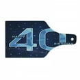 thumbnail image 1 of 40th Birthday Cutting Board, Abstract Modern Design with Geometrical Number 40 Emblem, Decorative Tempered Glass Cutting and Serving Board, Wine Bottle Shape, Dark Blue and Pale Blue, by Ambesonne, 1 of 1