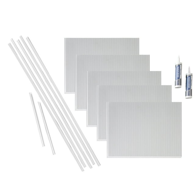FASÄDE Rib Decorative Vinyl Backsplash 15 sq ft Kit in Matte White
