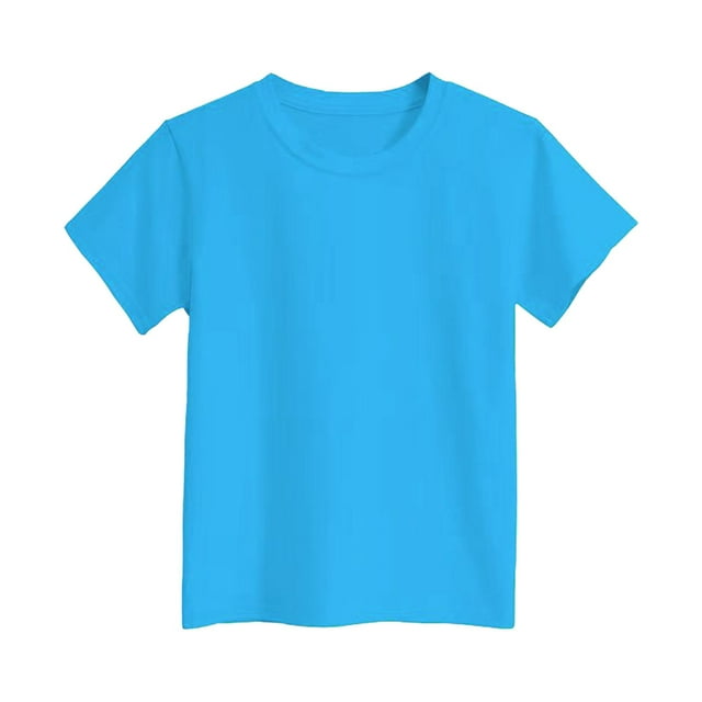 Chandails pour Filles, T-Shirt Uni à Manches Courtes pour Filles, Col Rond, Vêtements d'Été pour Filles, Ensembles pour Filles 5-6 Ans, Tenue pour Fille