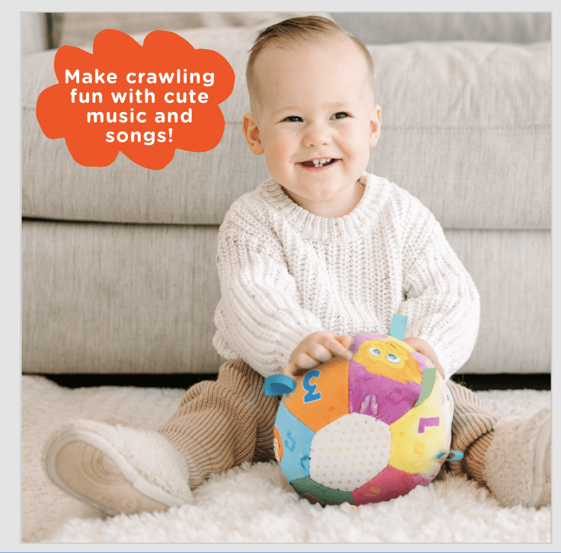 Move2Play, Hilariously Interactive Baby Ball with Music & Sound Effects | First Birthday Gift | Toddler Toy for Boys & Girls | Age 6, 9, 12, 18+ Month | 1, 2+ Year's Old (Sensory Ball)