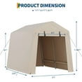 thumbnail image 5 of M optimized 7x10ft Outdoor Portable Storage Shed w/ Roll-Up Door & Vent, 240G Heavy-Duty Shelter Waterproof PE Tarp, UV-Resistant Storage Sheds for Motorcycle, Firewood, Garden and Tools, 5 of 7