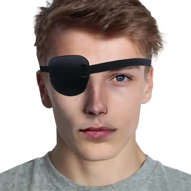 Eye Patches for Adults and Kids,Lazy Eye Patch for Left or Right Eye,Soft  and Adjustable,One Eye Cover for Pirate or Cosplay (Black)