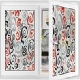 thumbnail image 3 of Grey Orange White Privacy Window Film Frosted with Geometric Ornament Funky Design Stained Glass Film Frosted Privacy Window Film Swirls Pattern 35.4Wx59L-inch, 3 of 7