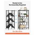 thumbnail image 2 of Foldable Storage Shelf - 4 Tier 28x13x54 Inch Metal Rack - Mobile Organizer with Wheels & Hooks - Pantry, Kitchen, Garage, Basement - Black, 2 of 6