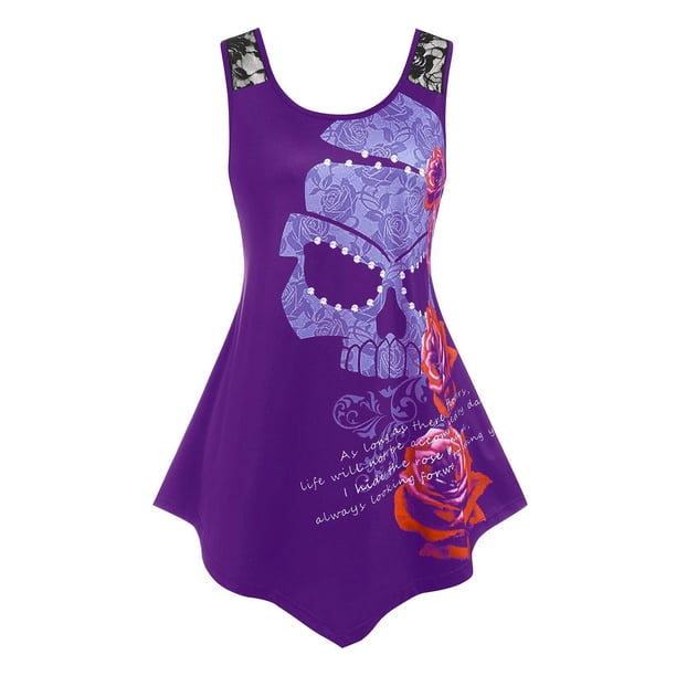 TAPA DE TANQUE DE CORO PLANTE FLORAL DE TAMAÑO PLUS TAMAÑO Rosegal Camisetas sin mangas de talla grande