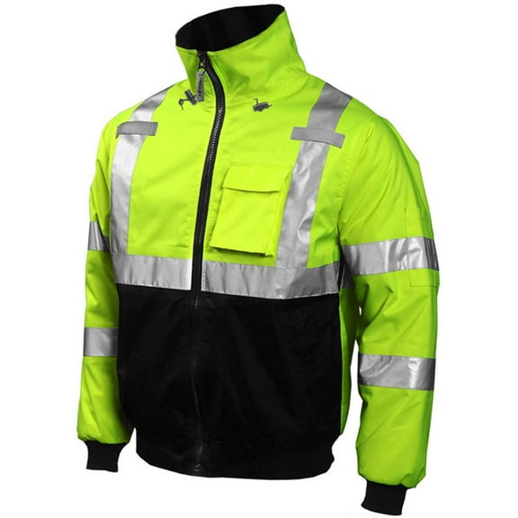Tingley J26002 Bomber Hooded Jacket Fluorescent Yellow/Green/Black XL