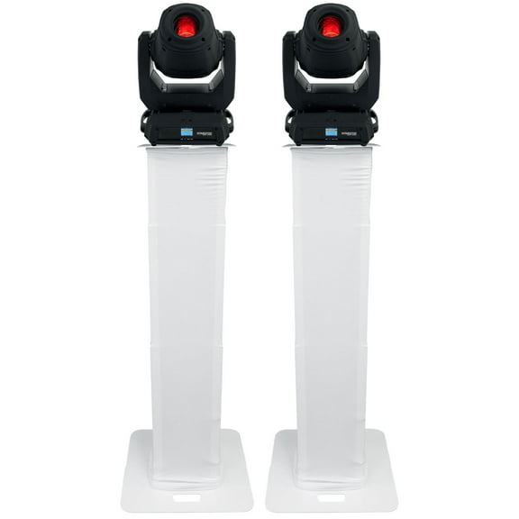 2 Chauvet DJ Intimidator Spot 375ZX 200w LED DMX Moving Head Lights Totem Stands