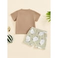thumbnail image 6 of Little Boys Summer Clothes Outfits Sheep Embroidery 6 12 18 24 Months 2T 3T 4T Short Sleeve Round Neck T-Shirt with Elastic Waist Shorts Sets, 6 of 9