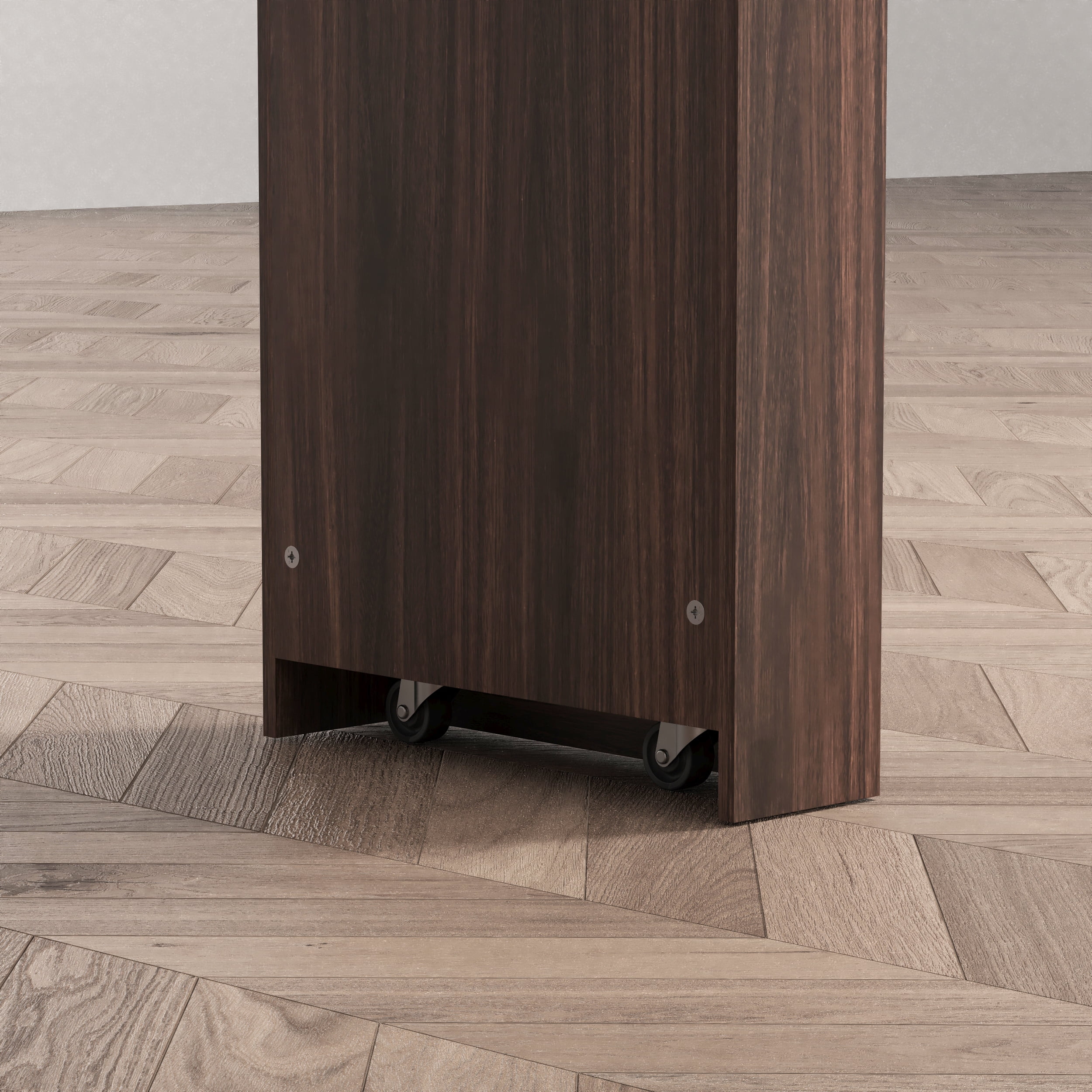 MAYEERTY Modern Bar Cabinet with Rotating Top & Ribbed Glass Doors